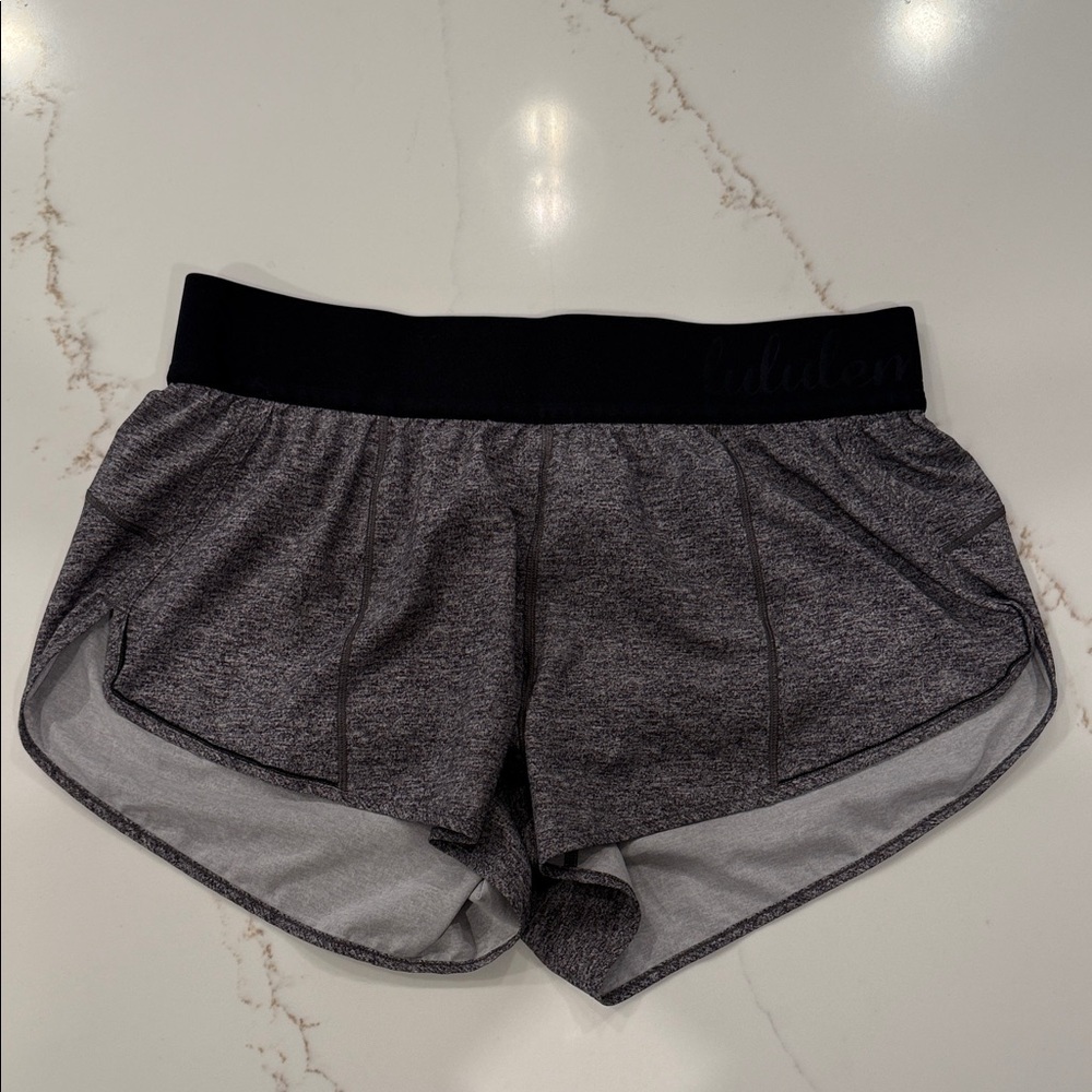 Lululemon Athletica Charcoal and Black Unlined Athletic Shorts